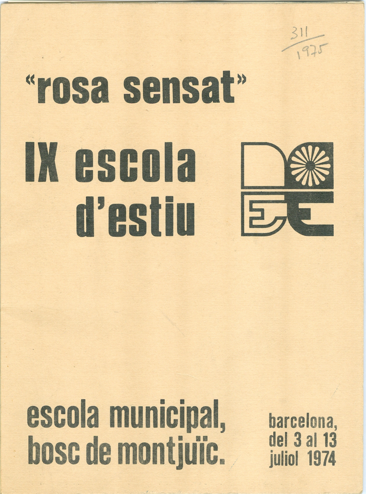1974 – 9ª Escola d’Estiu